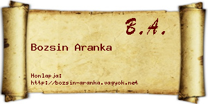 Bozsin Aranka névjegykártya